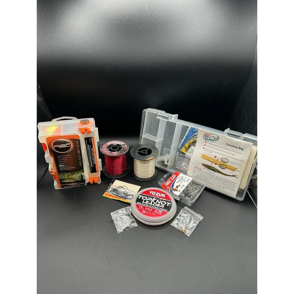 Lot Of Fishing tackle: Ready To Fish Line Carolina Rig‎ Eagle Claw Hooks Swivels